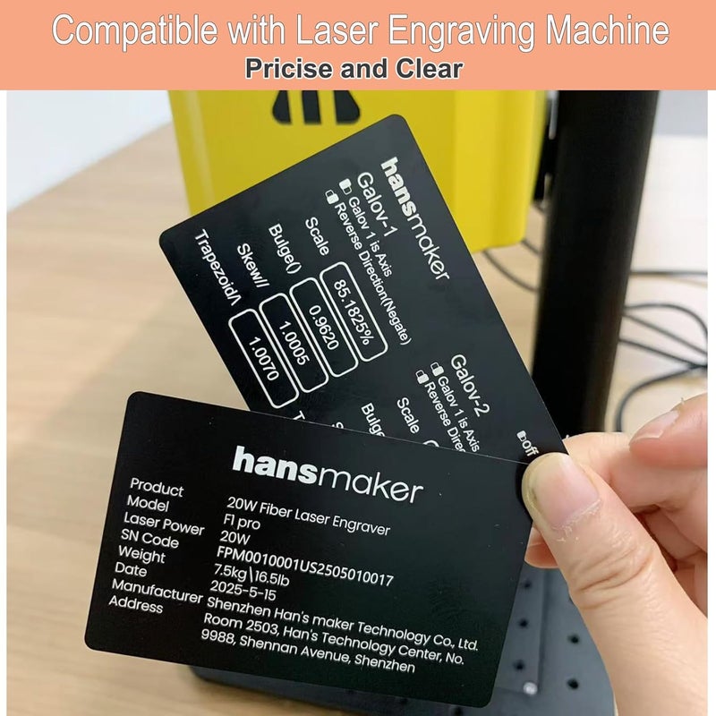 hansmaker 50 Pcs Metal Business Card Blanks Laser Engraving Premium Aluminum Sheet Multipurpose DIY Gift Metal Cards Black 86 X 54 X 0.21 MM - Image 5